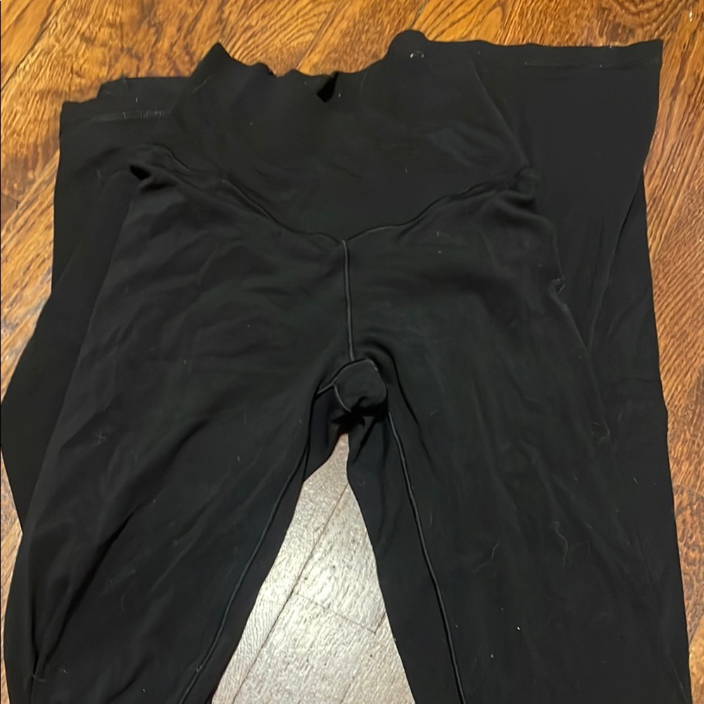 Black High-Waisted Flare Leggings